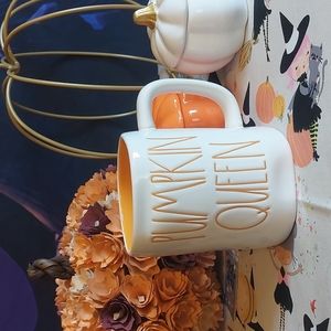 Pumpkin Queen Chunky Coffee Mug Rae Dunn by Magenta NEW HTF FIRM